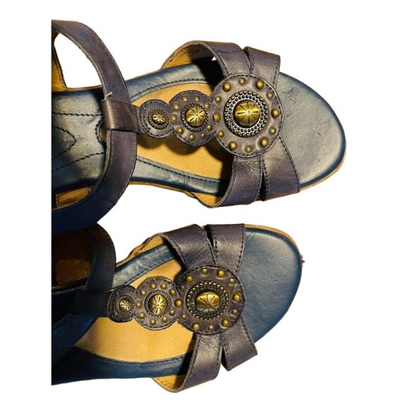 Naturalizer Womens Flat Slingback Sandals N5 Comport Navy Blue 7 1/2M - Picture 7 of 13